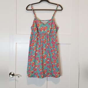 CACIQUE Roses Babydoll Nightie 100% Cotton Stretch Size 18-20 Pink Turqouise